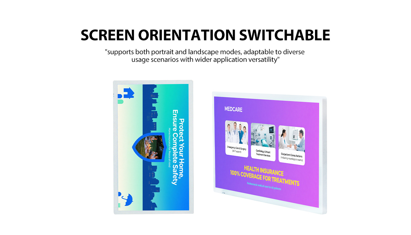 elevator digital signage supports both portrait and landscape modes