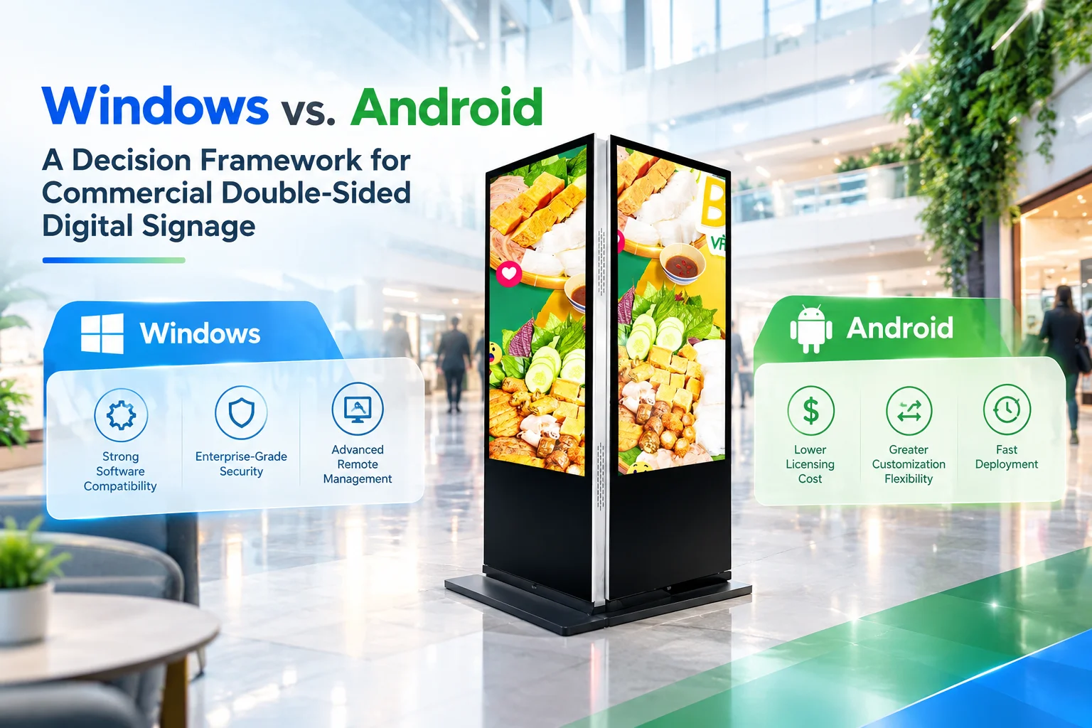 A Decision Framework for Commercial Double-Sided Digital Signage